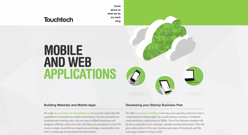 Touchtech Minimalist Websites Mobile and Web Applications